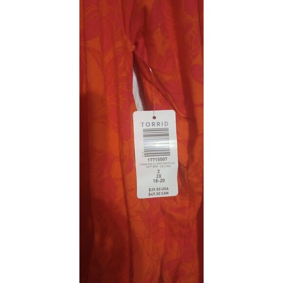 Torrid Off Shoulder Top Super Super Soft Knit Floral Orange Size 2X NWT - Picture 3 of 7